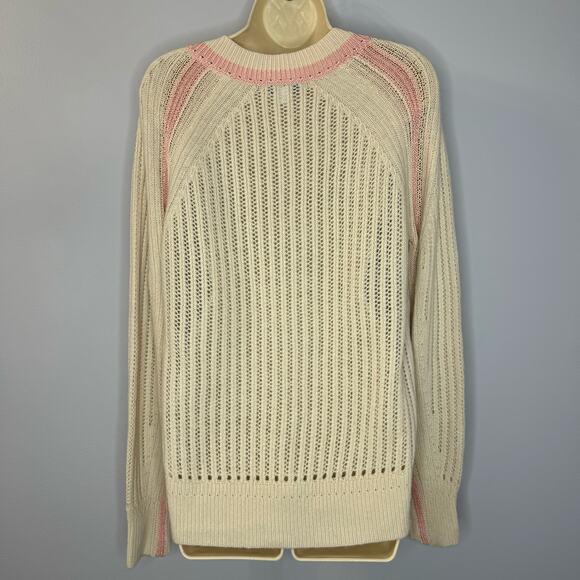 Reiss Vale Wool Blend Knitted V-Neck Sweater Cream Relax Fit Women's M - Picture 5 of 12